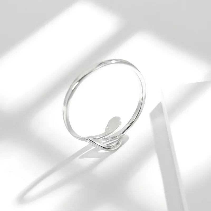 Женское Открытое кольцо с музыкальной нотой из серебра 100% пробы|open ring|brand rings for