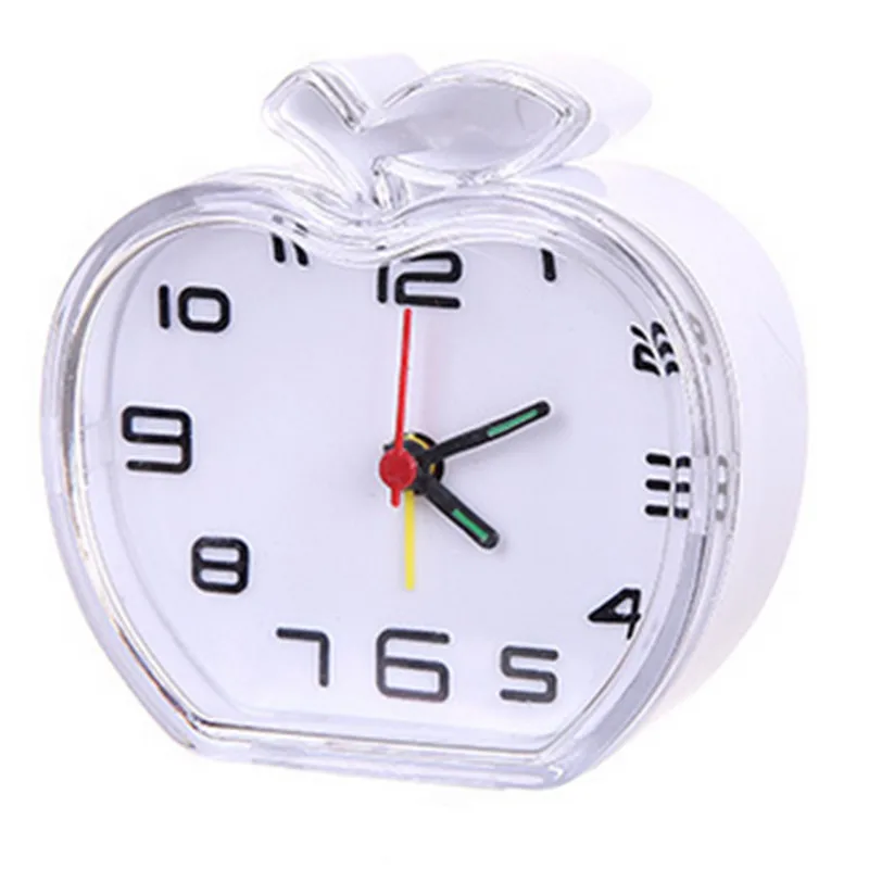 New Creative Mini Alarm Clock Kids Desk Clock Kids Cute Apple Shape ABS Simple Bed Desk Table Clocks Alarm for Home Decor Sale