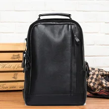 

Men's Computer Backpack 15.6 Waterproof School bags Genuine Leather Male Women Mochila Fashion Travel Large capacity Teenager