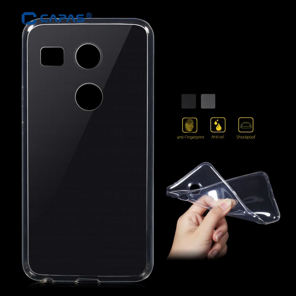 

for LG Nexus 5X Case Cover Soft Anti-fingerprint Anti-slip Clear Transparent TPU Gel Skin Shell Phone Cases Housing