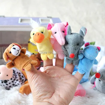 

wholesale 1000pcs/lot (10 animal group) baby plush toys animal finger puppets dolls