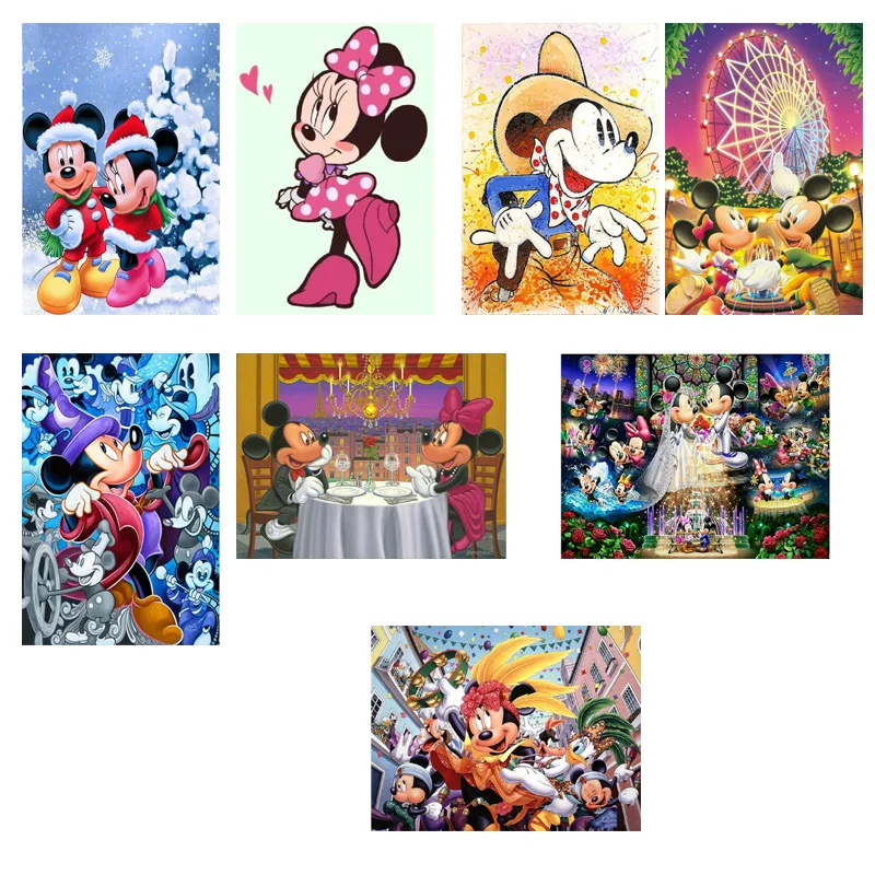 

DIY diamond painting Cross Stitch Disney mouse couple Full Crystal square Diamond Embroidery Mosaic Christmas Minnie Mickey