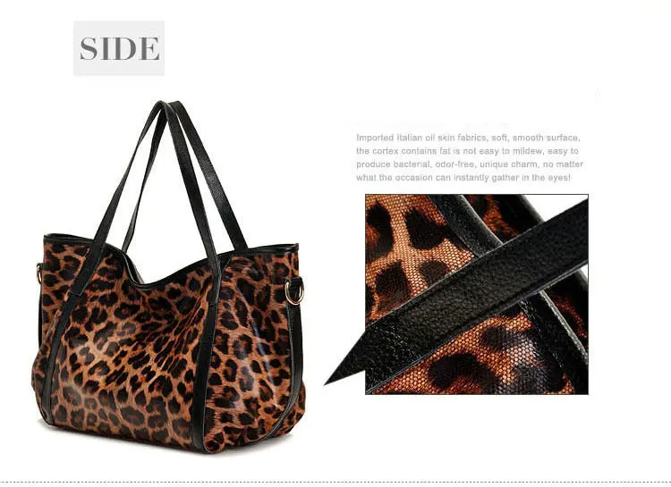 Trong женская большая сумка из натуральной кожи с леопардовым принтом, Классическая модная сумка на плечо с принтом, сумки через плечо