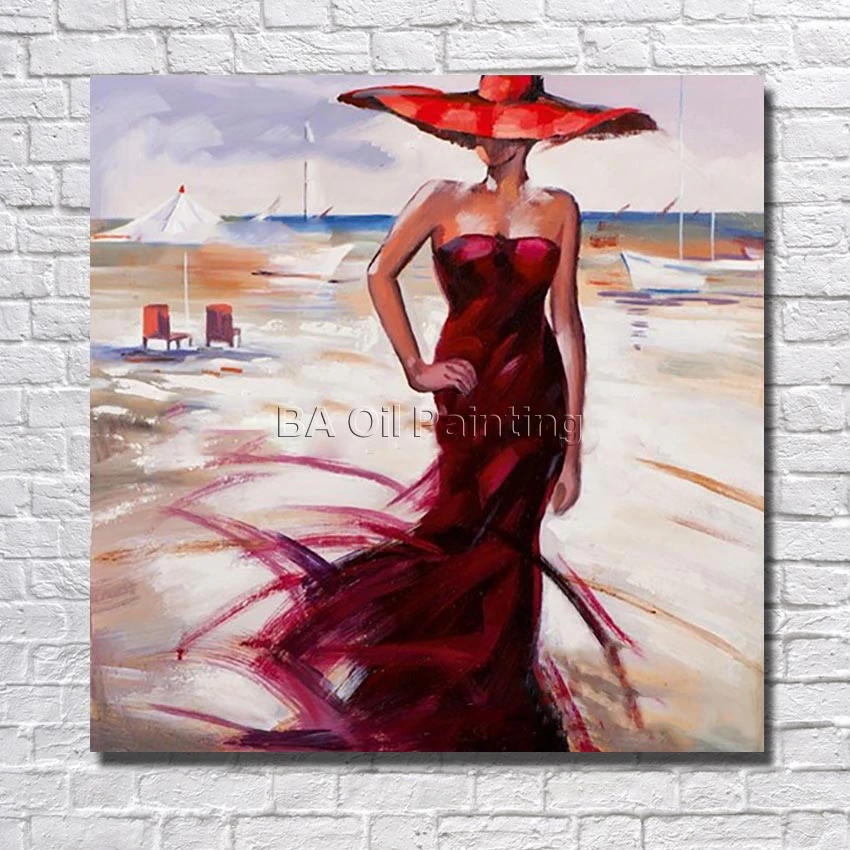Buy Hand Painted Cheap Wall Canvas Beautiful Women Oil