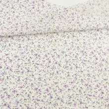 Ткань для вышивания кукол хлопок ткань бежевый принт фиолетовые цветы дизайн Teramile Fabics лоскутное для куклы DIY одежда искусство работы см