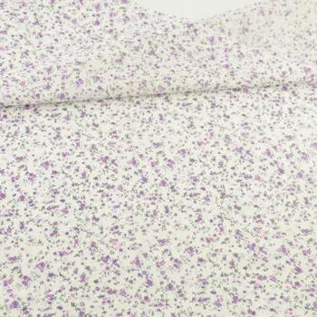 

Fat Quarter 100% Cotton Fabric Beige Printed Purple Flowers Designs Teramile Fabics Patchwork for DIY Dolls Clothes Art Work CM