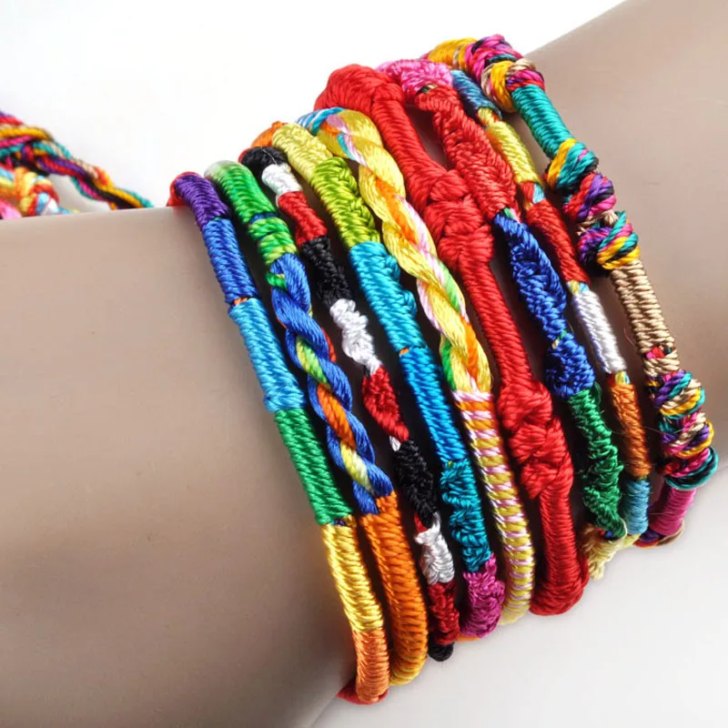 36 Pz/lotto All\u0027ingrosso Del Tessuto Corda Filo Stringa Amicizia Braccialetti Handmade di Fascino Strand Braccialetto in 36 Pz/lotto All\u0027ingrosso Del