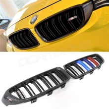 For BMW 4 Series F32 F33 F36 & F82 F83 M4 & F80 M3 2014 – UP Dual Slats Carbon Fiber Front Grille With Three Color M look