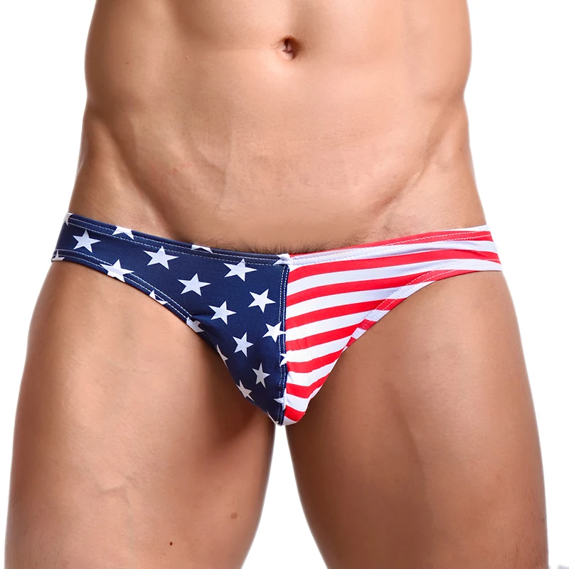 

Men's Panties Man Sexy USA Flag Striped Stars Gay Underwear Printed Mens Briefs Bikini Male Size S M L XL