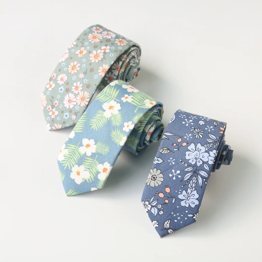 

Mantieqingway Cotton Floral Print Neck Ties for Mens Wedding Party Necktie Gravata Corbata Slim of Vestidos Cravat Male Neck Tie