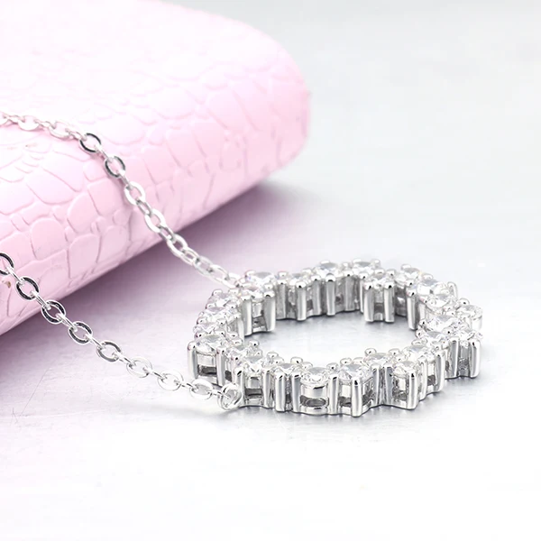 

Cheestar Gems 925 Sterling Silver Women Round Necklace with Cubic Zircon Ladies Pendant Necklaces Classic Free Shipping