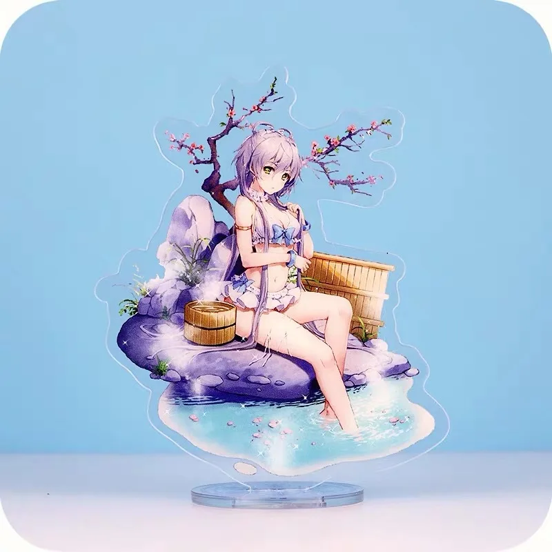 

16cm Acrylic Keychain Luo Tianyi Anime Pendant Car Accessories Japanese Transparent Key Ring Game Green onion Key Ring Decoration