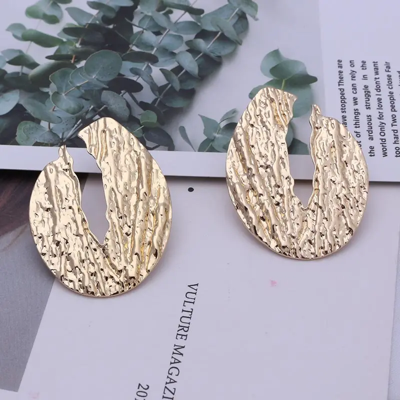 

Water Drop Earrings Women Statement 2019 Geometric Earrings For Women Punk Vintage Gold Color Hanging Dangle Earring EB219