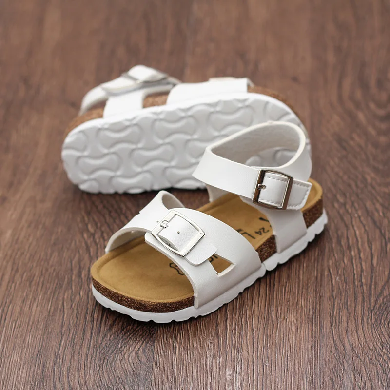 

Girls Sandals 2018 New Boys Sandals Childrens Shoes Open Toe Kids Summer Shoes Hook Loop Baby Sandals Cork Shoes Non-slip 24-34#