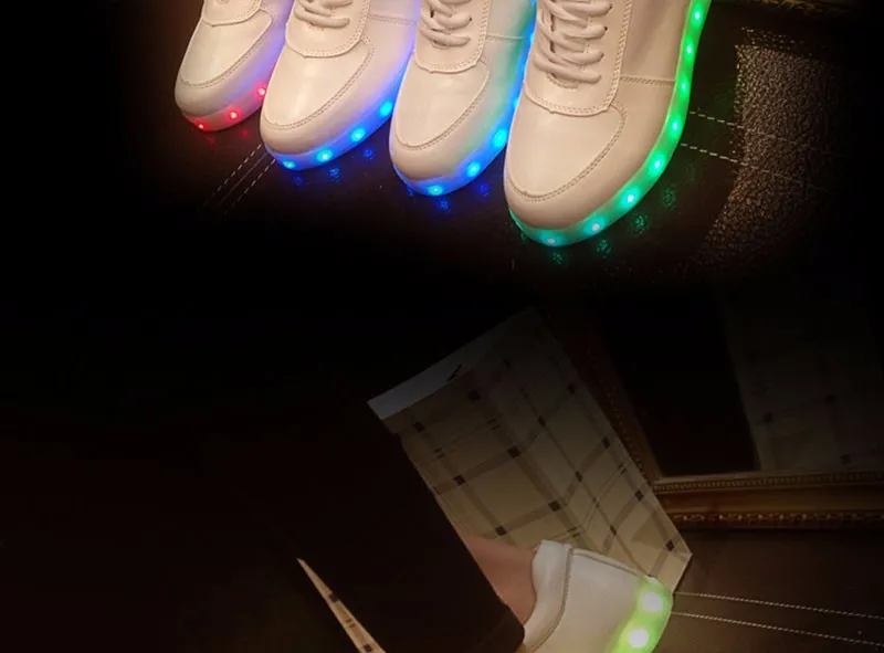 Детская обувь с USB зарядкой; теннисные кроссовки с подсветкой; Feminino Basket; кроссовки для мальчиков и девочек; Светящиеся кроссовки с подсветкой; светильник на подошве; 34