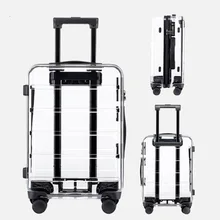 Bolsa de viaje con ruedas para equipaje rodante, Maleta de marca transparente de 20