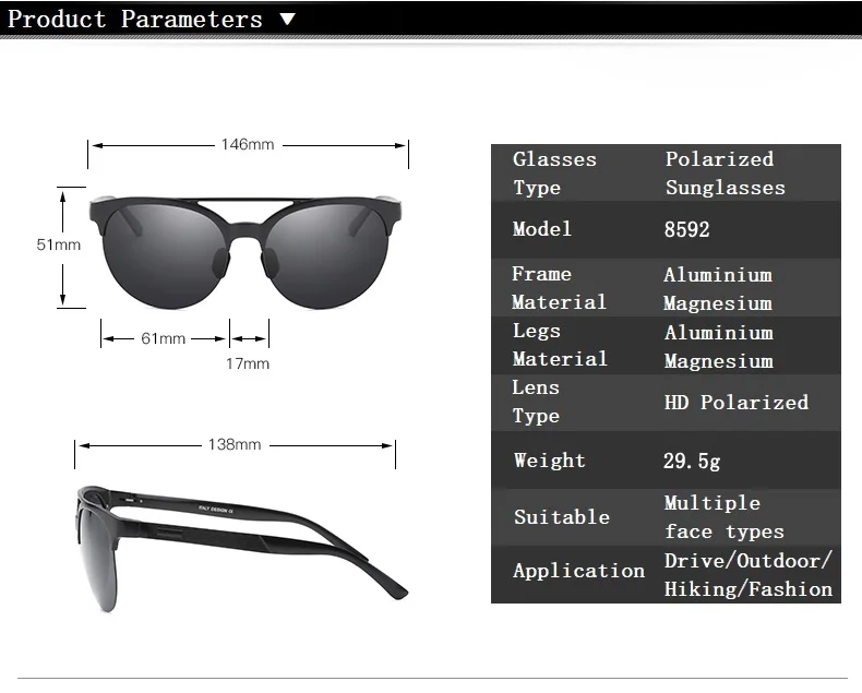 YSO солнцезащитные очки Для Мужчин Поляризованные UV400 алюминиево-магниевым рамки солнцезащитные очки для вождения очки полуоправы ретро солнцезащитные очки Аксессуары для Для мужчин 8592