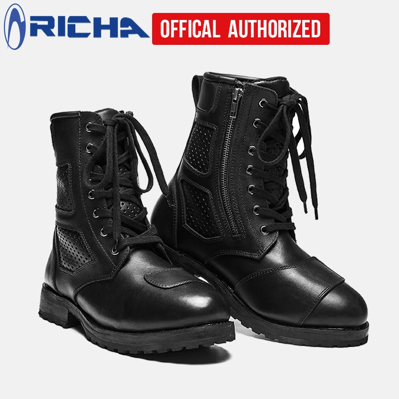 Botas de moto RICHA, zapatos de protección para botas de moto transpirables resistentes a los golpes de estilo chino|Botas de motocicleta| - AliExpress