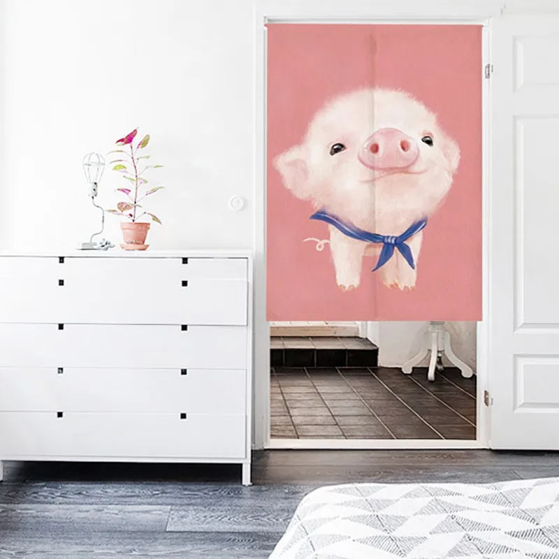 

Japanese Noren Doorway Curtain Wall Hanging Tapestry Screens & Room Dividers Printed Cute Animal Pattern on Cotton Linen