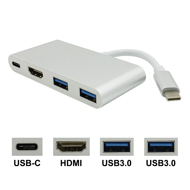  USB C Type C to HDMI USB3.0 Hub USB-C Charger Adapter Type-C to HDMI Converter 1080P High Speed For Macbook Chromebook Pixel (2)