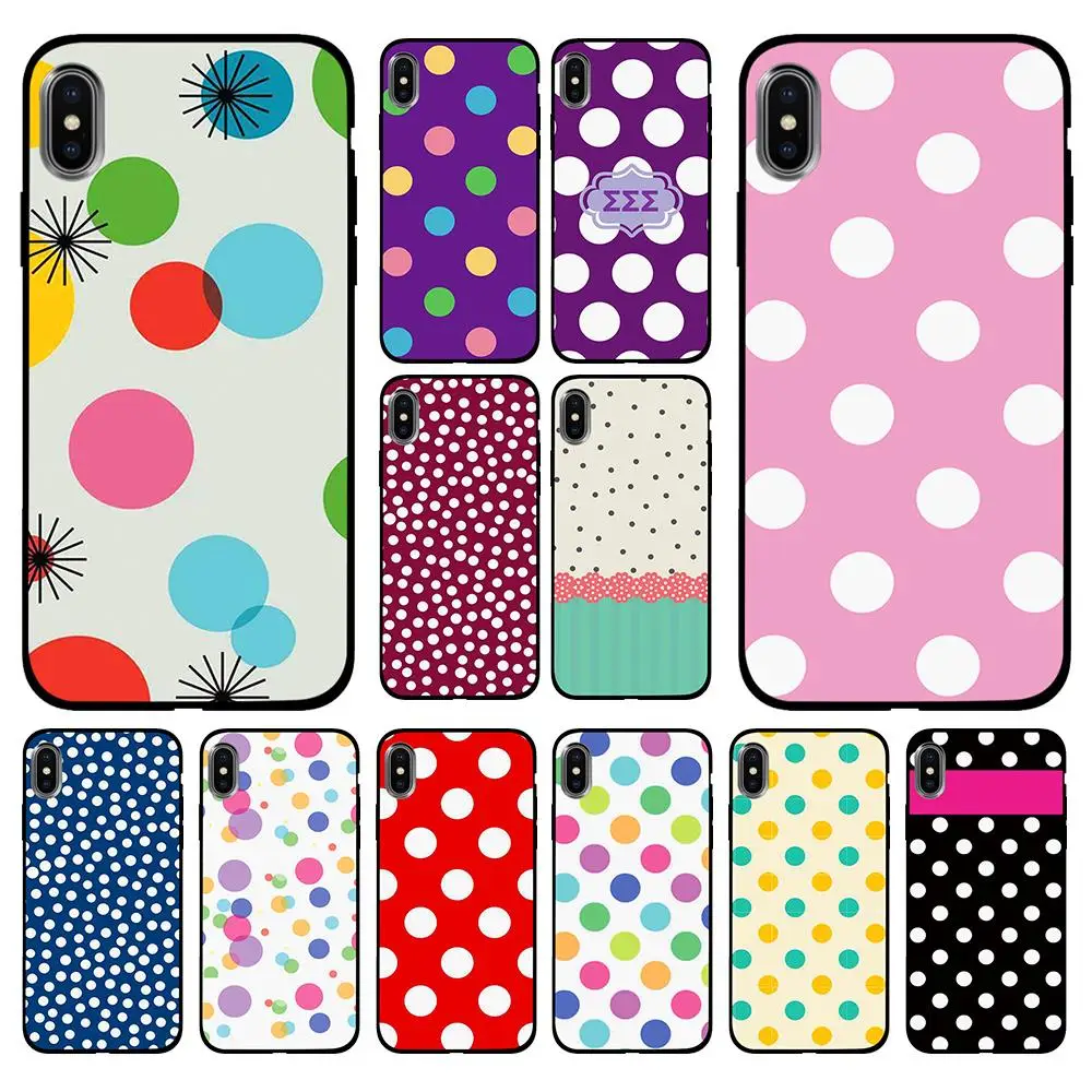 

Polka Dots Soft TPU Case Cover for Apple iPhone 6 6S 7 8 Plus 5 5S SE X XS MAX XR Silicone Cases