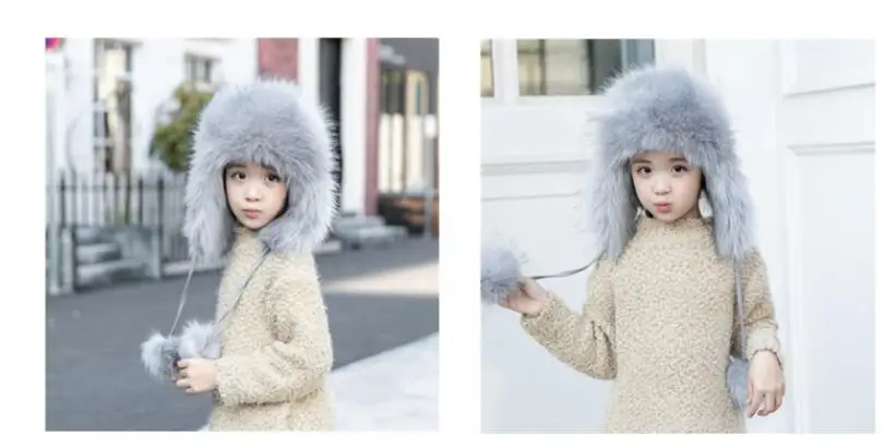 Новая детская шапка из искусственного меха, Кожаная шапка из меха лисы Lei Feng, теплая зимняя шапка, шапка с защитными ушами, зимняя шапка