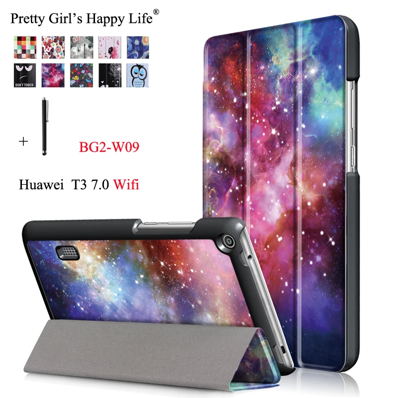 Для huawei MediaPad T3 7 0 wifi BG2-W09 чехол для планшета кожаный с откидной крышкой Fundas + ручка |