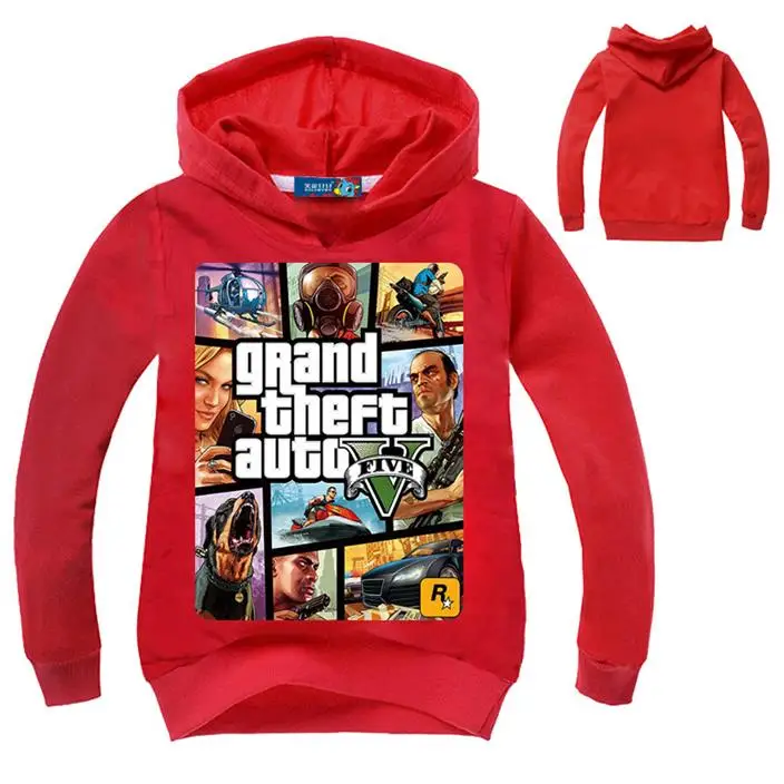 

2018 Newest GTA 5 Boys Jacket Girls Hoodies and Sweatshirts Hooded Kids Casual Fashion Clothing Cartoon Printing Coat Outwear