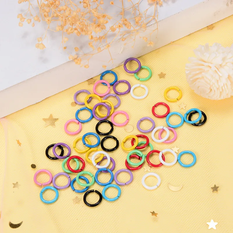 

50pcs 8mm 10 Color Beads Jump Rings Single Loops Open Jump Rings & Split Rings Connector For Jewelry Finding DIY Making