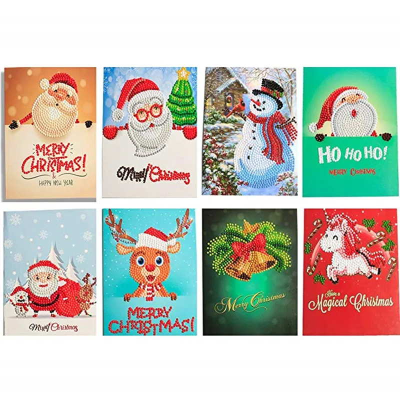 40pcs DIY 5D Diamond Painting Christmas Cards Merry Christmas Diamond