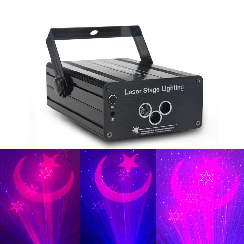 

Moving Full Sky Laser Projector Lamp RGB LED Stage Light dj disco soundcontrol laser beam light for home party