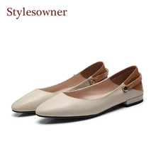 Stylesowner повседневная обувь на плоской подошве Дамская обувь из мягкой кожи Удобные, ретро кеды осень мелкой рот femme лоферы