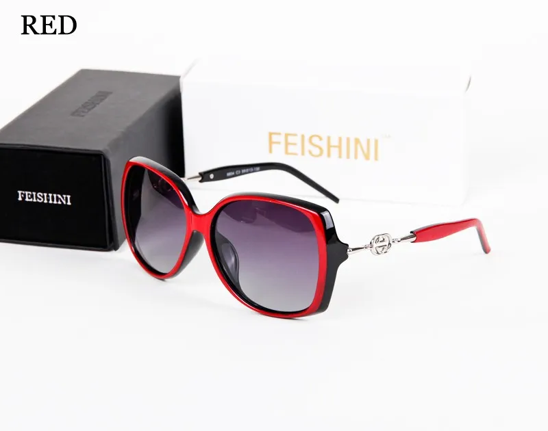 FEISHINI высокое качество FDA Мода вождения oculos de sol feminino HD UVA большая рамка градиентные солнцезащитные очки женские поляризованные винтажные