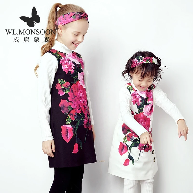 

Brand girl dress spring and autumn cotton children's clothing new children's casual vest dress