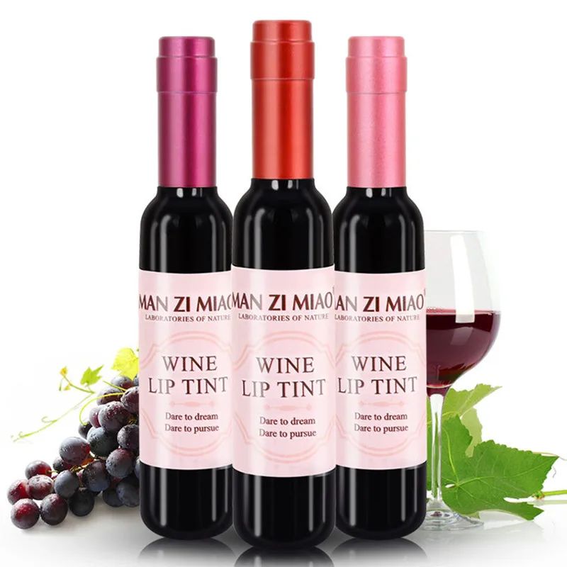 

1pc Korean Cosmetics Brand Makeup Red Wine shape Matte Lip Tint Lip Gloss Waterproof Lipgloss Liquid Lipstick Batom Lip Stick