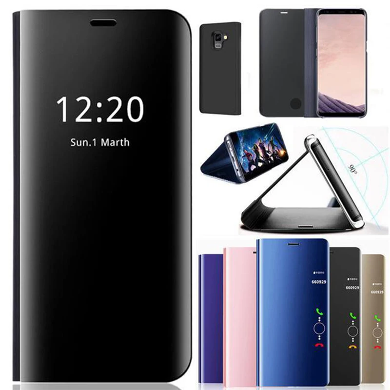 Умный кожаный флип-чехол с зеркальным покрытием для Huawei Honor 8A Y6 2019 мобильный