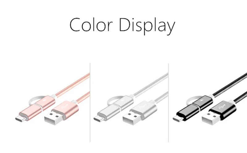 Горячий Bakeey 2 в 1 type C Micro USB нейлоновый плетеный кабель для зарядки данных USB 2,0 для Xiaomi 6 Oneplus S8 S7 розовое золото серебро золото
