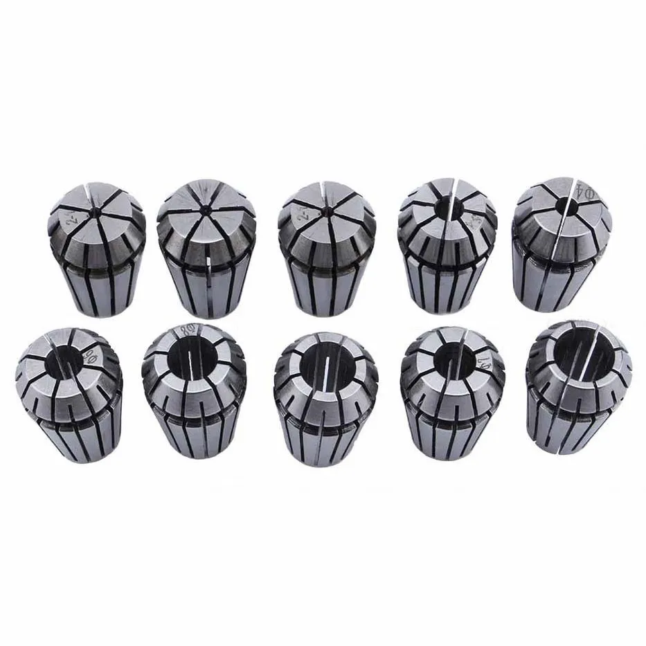 

Ultra Precision ER16 1MM 2MM 3MM 4MM 5MM 6MM 7MM 8MM 9MM 10MM Spring Collet Set For CNC Milling Lathe Tool Engraving Machine
