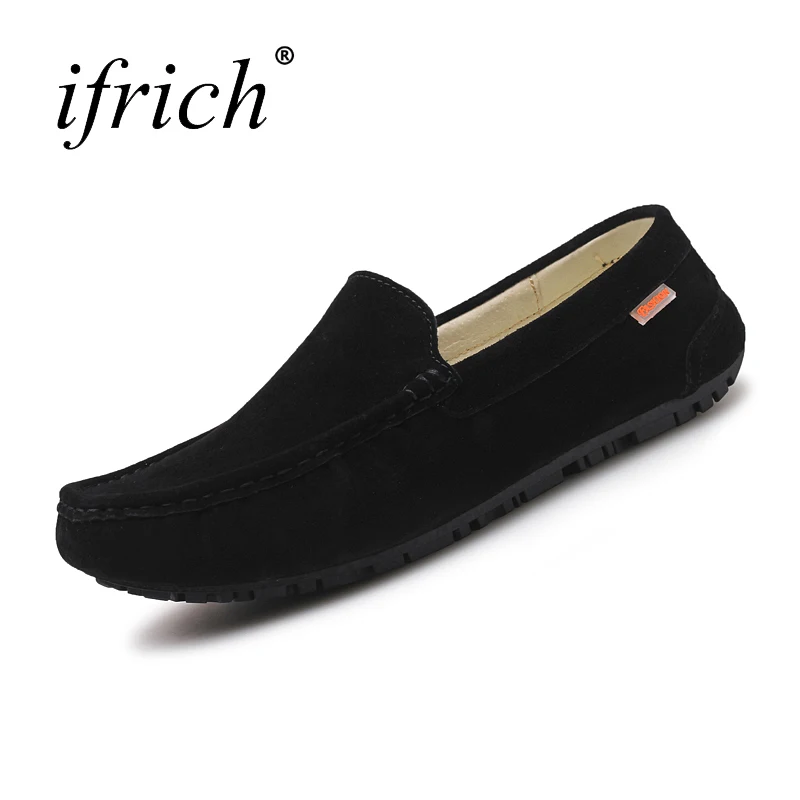 

Ifrich New Cool Mens Loafers Shoes Casual Shoes Fashion Gray Black Men Genuine Leather Shoes Slip on Driving Shoes Loafers Man