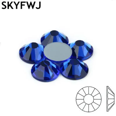 

Cobalt Color HotFix Rhinestones ss6 8 10 12 16 20 30 Iron On Flatback Hot Fix Rhinestones Flat Back Crystals For Luxury Dress