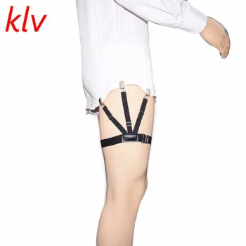 

2Pcs/Set Elastic Leg Suspenders Shirt Stays Holder Straps Metal Locking Clamps