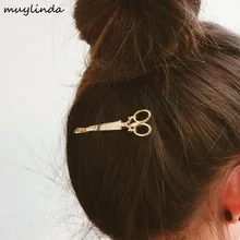 Позолоченные ножницы металлическая заколка для волос модная дизайнерская заколка женские аксессуары для волос
