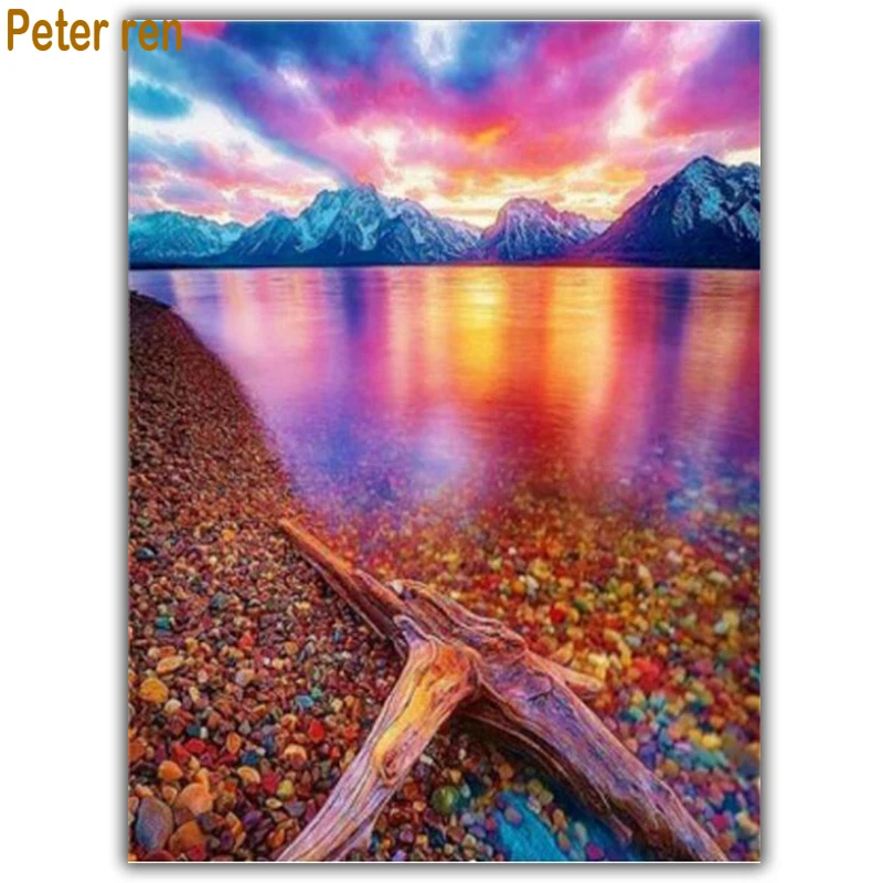 

Peter ren DIY Diamond painting cross stitch Full diamond embroidery 5 round/square diamond mosaic home decor Rainbow sea stones