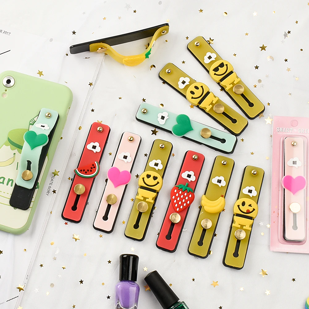 

Fashion Universal Phone Stand Bracket Push And Pull Stand Stretch Grip Phone Holder Finger Cute Cartoon Stand For Samsung A50