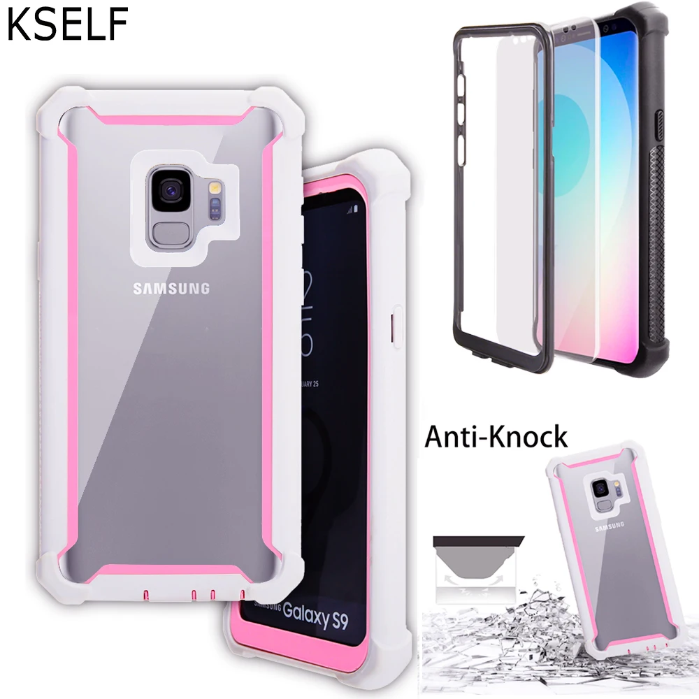 

KSELF 360 Degree Full Protective Case For Samsung Galaxy S9 Plus Soft TPU Note9 Case With Screen Protector Shockproof Cover
