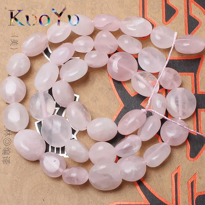 

8-10mm Natural Irregular Pink Crystal Stone Beads Loose Stone Beads For Jewelry Making 15inches DIY Bracelet Necklace Wholesale