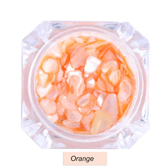 Ультратонкие чешуйчатые Стразы для ногтей с неровными блестками в виде ракушек и Русалочки, цветные блестящие Ломтики для украшения ногтей CH733 - Цвет: Orange