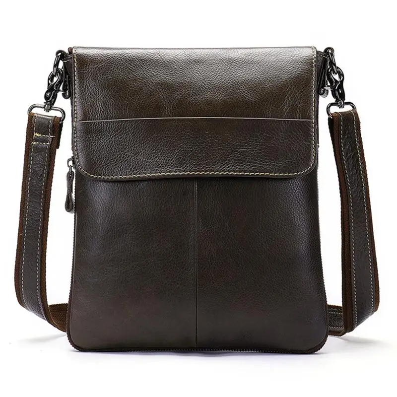 

Famous Mens Bag Leather Genuine High Quality Man Messenger Bag Zipper Flag Male Business Shoulder Crossbody Bags For Men Tote