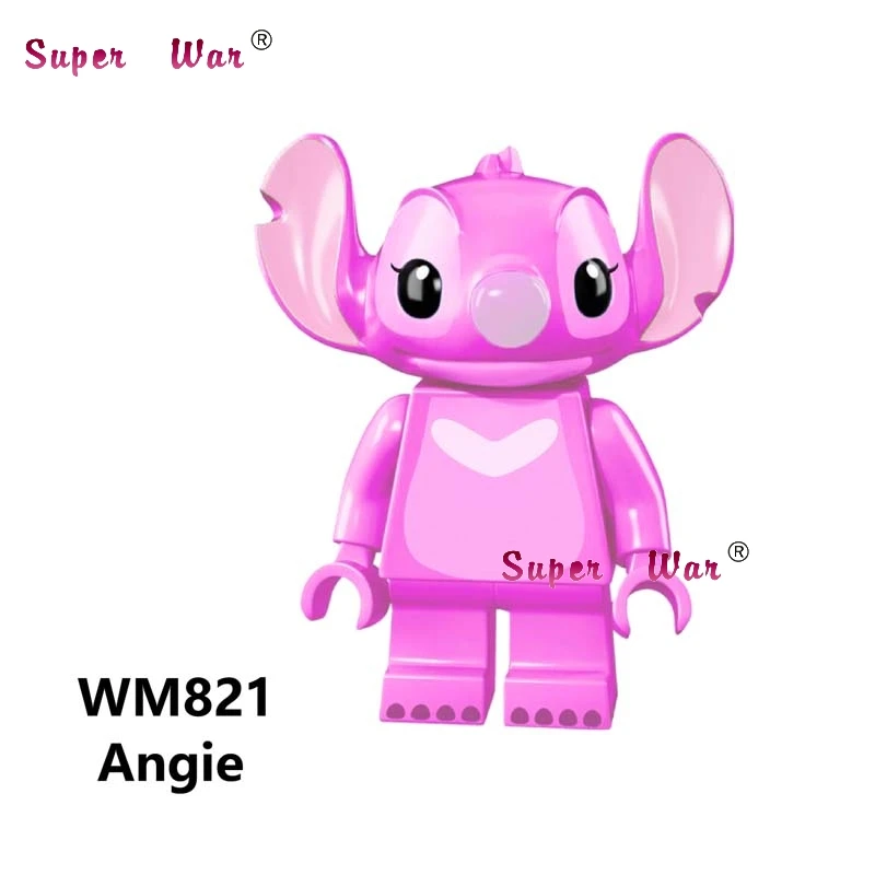 

Single Building Blocks Angie Stitch Pink Cartoon Movie The Girls Anime Figures Blossom Bubbles Action toys for children