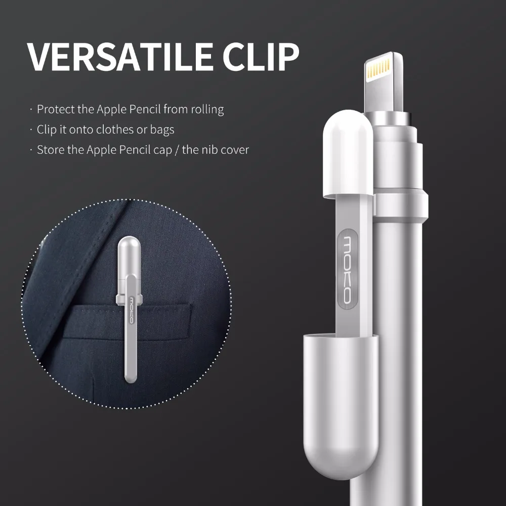 Алюминиевый Чехол для карандаша MoKo совместимый с Apple Pencil Встроенный зажим чехол